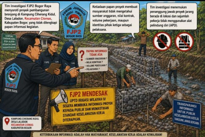 
					WOW! Proyek Bronjong Tanpa Papan Kegiatan di Laladon Disorot FJP2, Alasan Darurat Dinilai Tak Hapus Kewajiban Transparansi